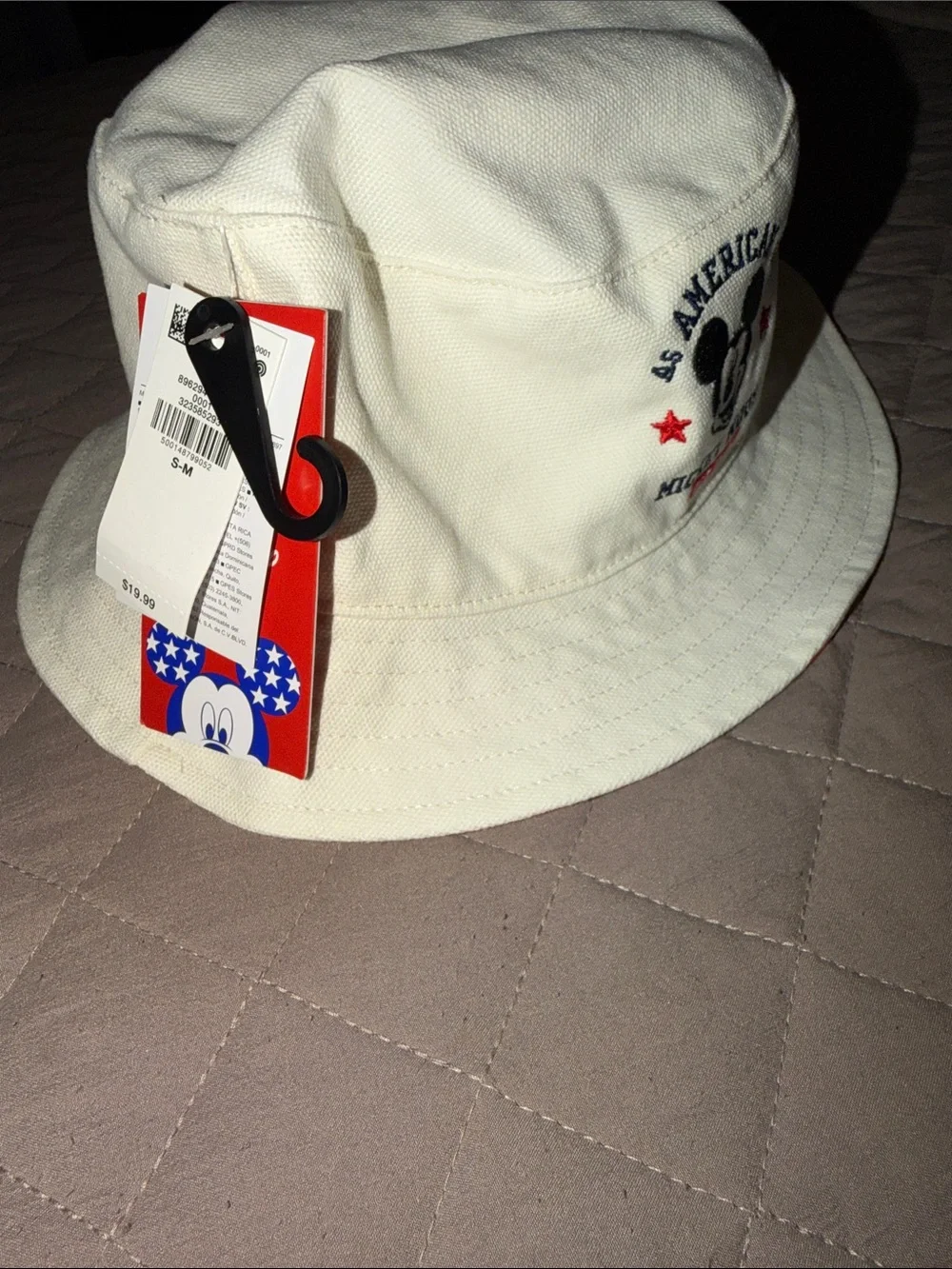 Old Navy Cream Mickey Mouse Embroidered Kids Bucket Hat